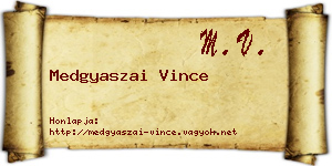 Medgyaszai Vince névjegykártya